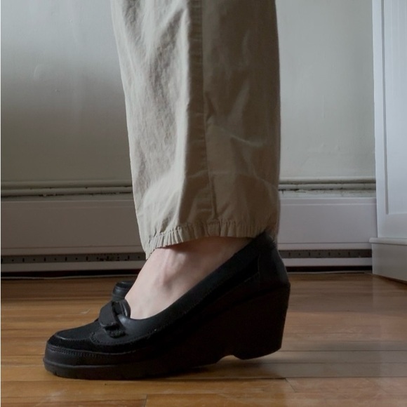 MAG Black Leather Wedge Loafers – Size 39 (EU) - Picture 3 of 7